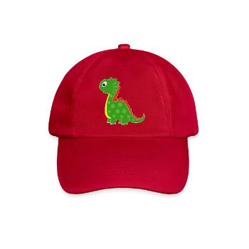 Green dino with bright dots - Baseball Cap - classic red - Front