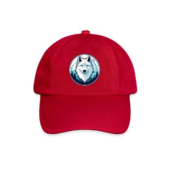 Polarwolf (Kopf) - Baseballkappe - klassisch Rot - Vorne