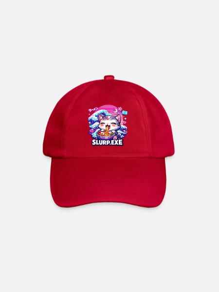 Kawaii Katze Ramen Nudeln Anime Katze - Baseballkappe - klassisch Rot