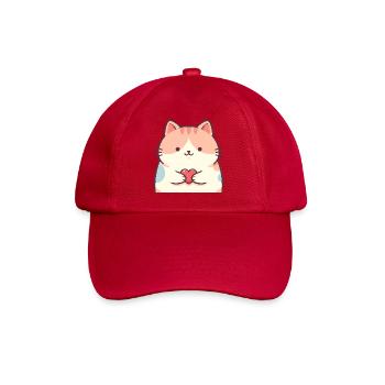 Chat animé au cœur de chaton câlin - Casquette classique - rouge classique - Devant