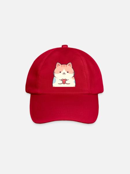 Kuschelkätzchen Herz Cartoon Katze - Baseballkappe - klassisch Rot