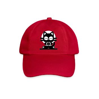 Zen Katze Meditation Minimal Design - Baseballkappe - klassisch Rot - Vorne