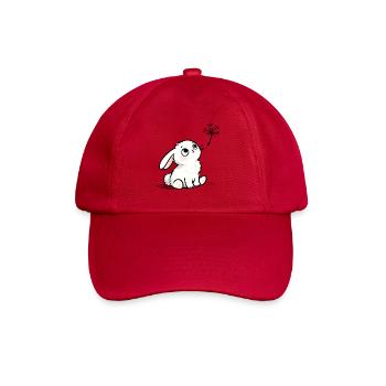 Lapin blanc regard rêveur et pissenlit - Casquette classique - rouge classique - Devant