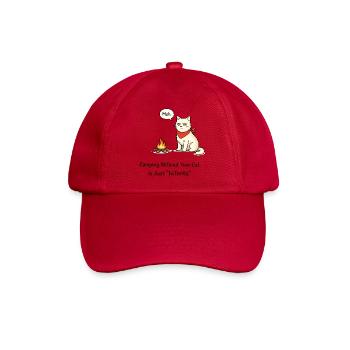 InTent Cat Camping Pun Design - Baseball Cap - classic red - Front