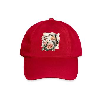 Fox with Butterfly - Baseball Cap - classic red - Front