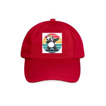 Retro-Panda - Baseballkappe - klassisch Rot - Vorne