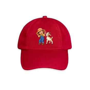 Girl with goat and bow farm motif - Baseball Cap - classic red - Front