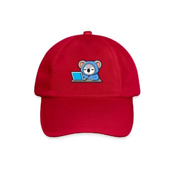 Niedlicher Hacker Koala schläft im Hoodie vorm PC - Baseballkappe - klassisch Rot - Vorne
