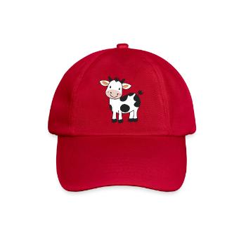 Vache de dessin animé mignonne - Design adorable et fantaisiste - Casquette classique - rouge classique - Devant