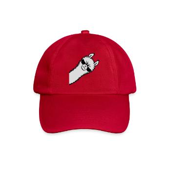 Lama Wütend Guckend Seite Sonnenbrille Cool Sauer - Baseballkappe - klassisch Rot - Vorne