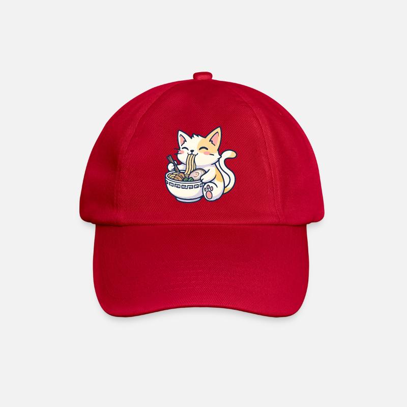 Kawaii Ramen Cat Joy - Casquette classique - rouge classique