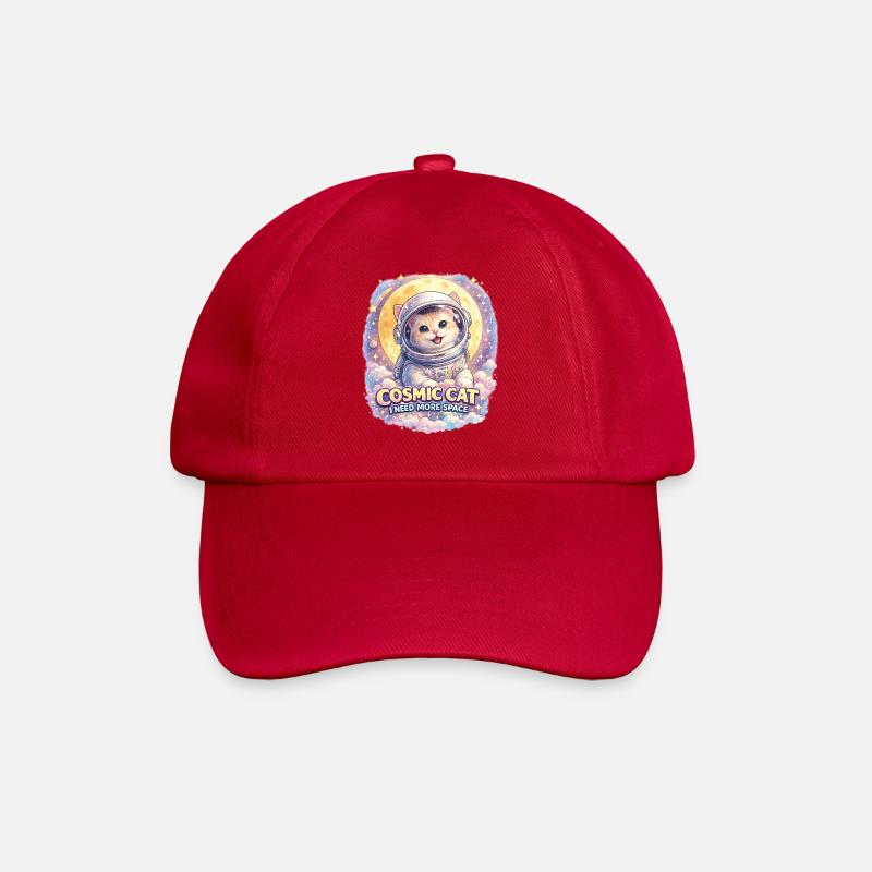 Cosmic Cat - Cute Cat in Space - Baseball Cap - classic red