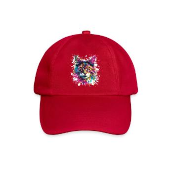 Cat Animal Art - Baseball Cap - classic red - Front