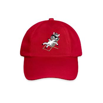 Zèbre sur une chaise longue avec des lunettes de soleil - Casquette classique - rouge classique - Devant