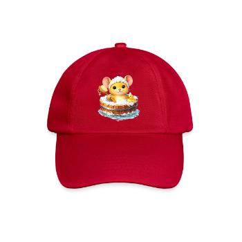 Süße Maus beim Baden  - Baseballkappe - klassisch Rot - Vorne