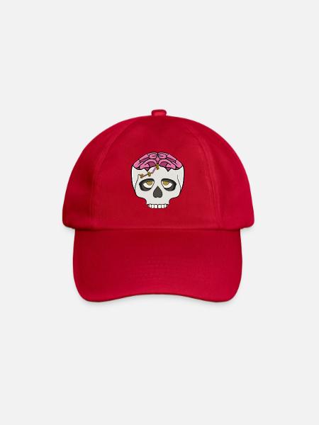 Cerveau rose dans le crâne - Casquette classique - rouge classique