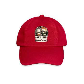 Akku leer Seele voll Naturbadge - Baseballkappe - klassisch Rot - Vorne