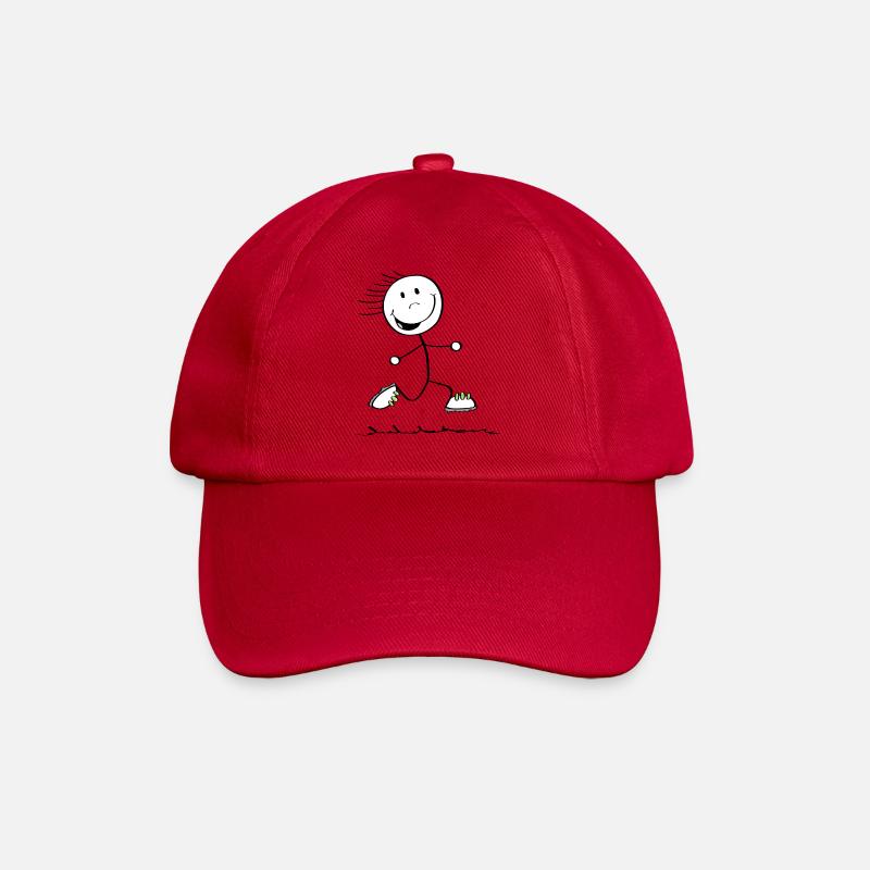 Running Strichmännchen - Läufer - Jogging - Baseballkappe - klassisch Rot