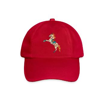 skurriles buntes Pferd - Baseballkappe - klassisch Rot - Vorne