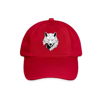 Mystic Wolf Face Print - Baseball Cap - classic red - Front