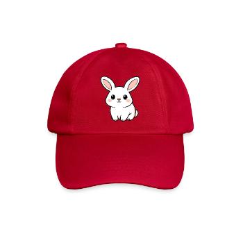 Weisses Kaninchen - Baseballkappe - klassisch Rot - Vorne