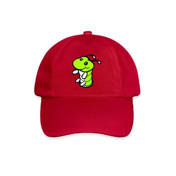 Caterpillar Bottom Hole Cute Smiles Friendly Happy - Baseball Cap - classic red - Front