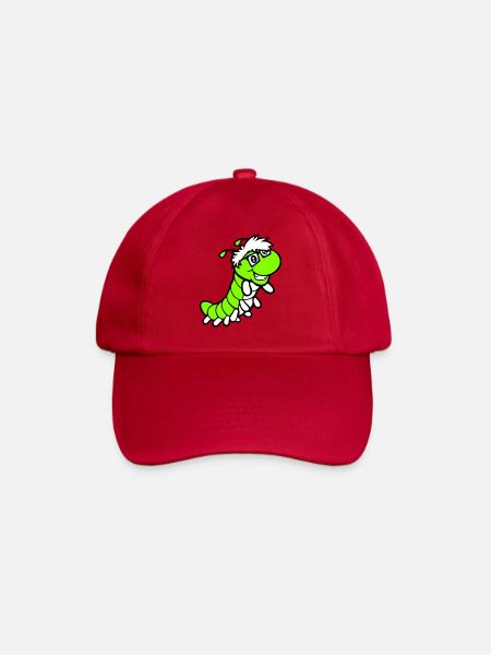 Nerd Raupe Intelligent Geek Wurm Hornbrille schlau - Baseballkappe - klassisch Rot