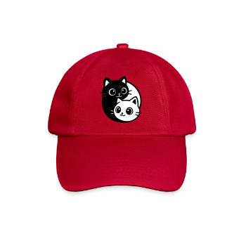Ying Yang Cat Portrait - Baseball Cap - classic red - Front