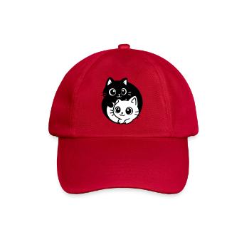 Ying Yang Kawaii Cats Icon - Baseball Cap - classic red - Front