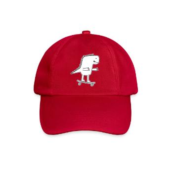 Dino skateboard dessin animé, Cool dinosaure Nerd enfants - Casquette classique - rouge classique - Devant