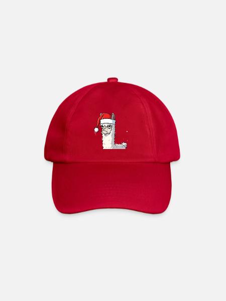 Lama avec le Père Noël Chapeau Alpaga Anti Noël - Casquette classique - rouge classique