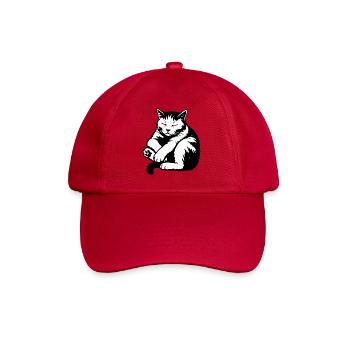 Sleeping Cat Silhouette - Baseball Cap - classic red - Front