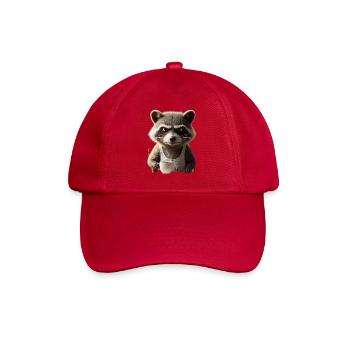 Grumpy Waschbär mit Kaffee – Morgenmuffel Design - Baseballkappe - klassisch Rot - Vorne