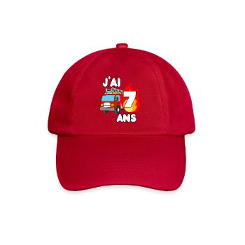 J’ai 7 ans camion de pompier fun - Baseball Cap - classic red - Front