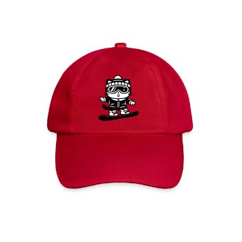 Snowboard Cat - Baseballkappe - klassisch Rot - Vorne