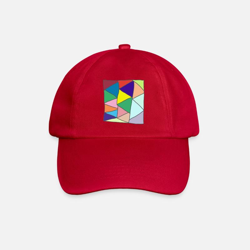 Geometrischer Glasmosaik-Burst - Baseballkappe - klassisch Rot