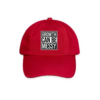 Growth Can Be Messy Personal Growth Quote Logo - Baseball Cap - classic red - Front