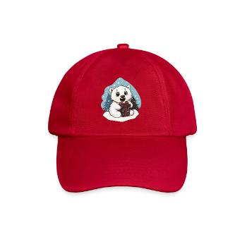 Niedlicher Eisbär mit Geschenk an Weihnachten - Baseballkappe - klassisch Rot - Vorne
