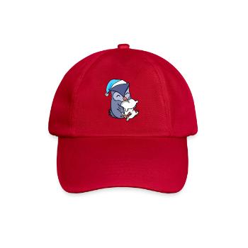 Owl with pillow and sleeping cap - Baseball Cap - classic red - Front