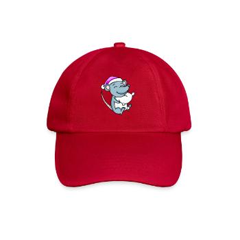 Mouse with pillow and sleeping cap - Baseball Cap - classic red - Front
