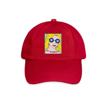 Keine Sorgen Pop-Art Porträt - Baseballkappe - klassisch Rot - Vorne