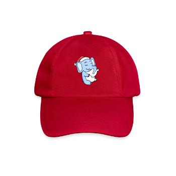 Elephant Cute Tired Sleeping In Christmas - Baseball Cap - classic red - Front