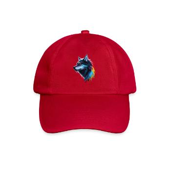 Regenbogen-Aquarell Wolf Spritzt - Baseballkappe - klassisch Rot - Vorne