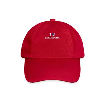 I Love Barcelona Cool Wrong Flag USA Lover Heart - Baseballkappe - klassisch Rot - Vorne
