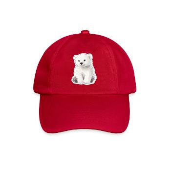 Polar Bear Illustration – Arctic Animal Motif - Baseball Cap - classic red - Front