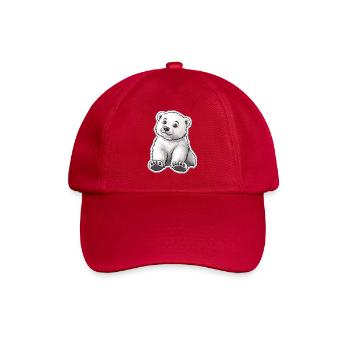 Polar Bear Illustration – Arctic Animal Motif - Baseball Cap - classic red - Front