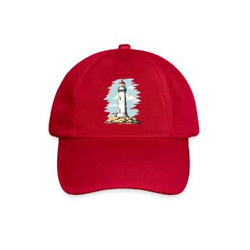 Motif côtier de phare sur le rocher - Casquette classique - rouge classique - Devant