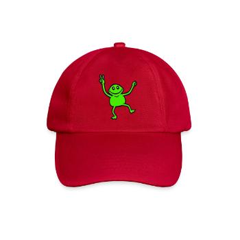 Frog Peace Hand Sign Symbol Victory Hands Cute - Baseball Cap - classic red - Front