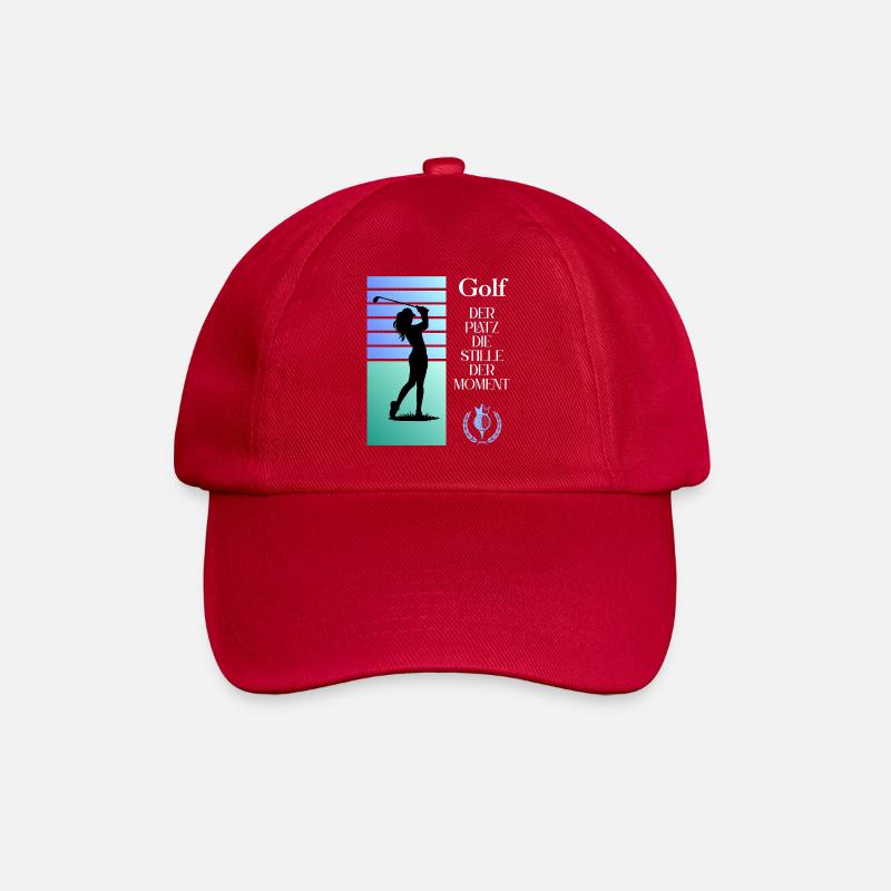 Golferin im Stillen Moment - Baseballkappe - klassisch Rot