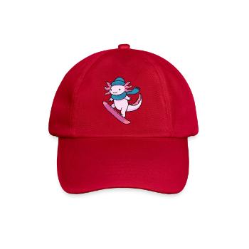 Kawaii Axolotl Snowboard Winter Sport - Baseballkappe - klassisch Rot - Vorne